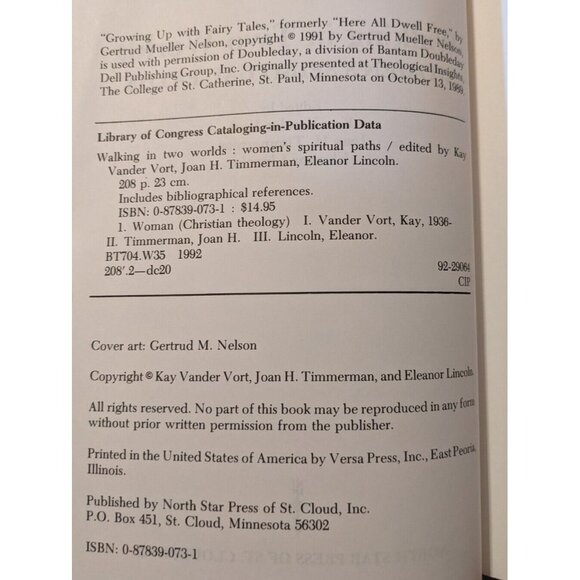 Walking in Two Worlds 1992 Women's Spiritual Paths Christian Theology  Timmerman - Picture 2 of 16